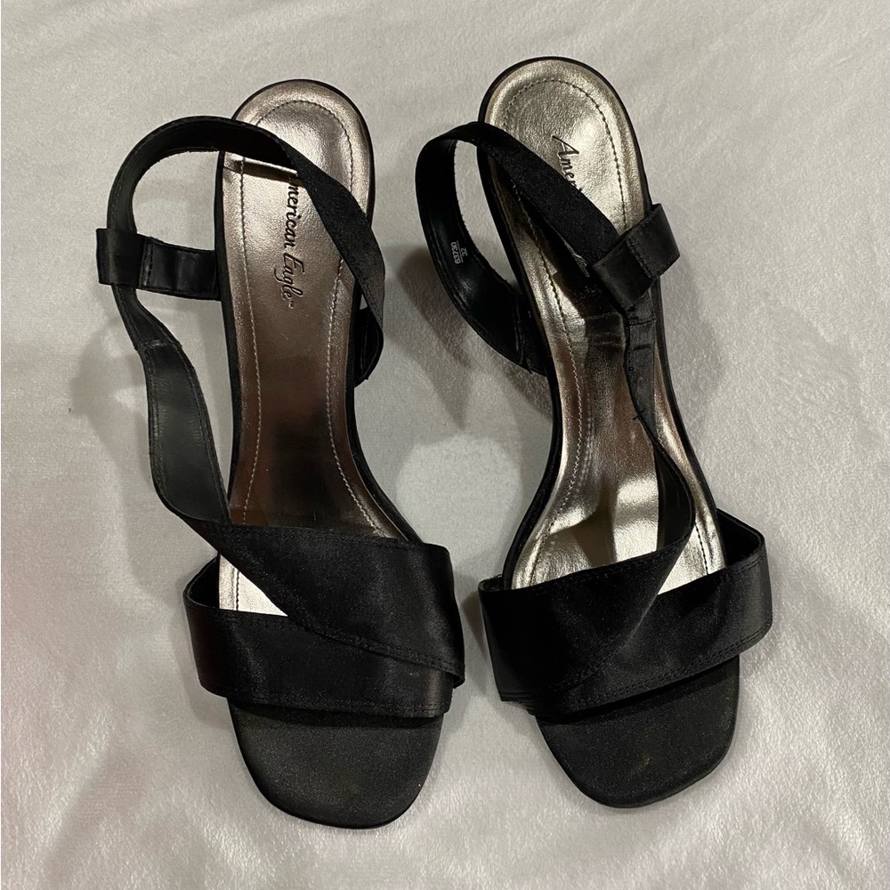 American Eagle Black satin Women's Sandals size 11